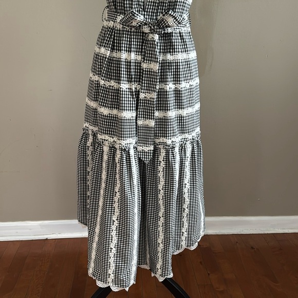 Adelyn Rae‎ Belle Ruffle Lace Gingham Midi Dress Size S - Picture 10 of 15